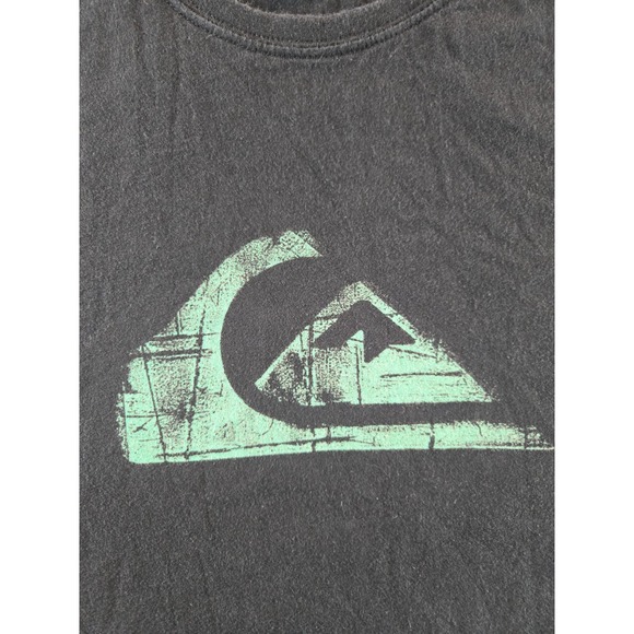 Vintage‎ Quicksilver T Shirt Mens XL Slim Black Big Graphic Logo Y2K Surf Skate - Picture 4 of 8